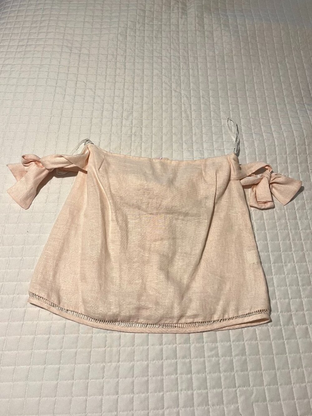 NWT Karina Grimaldi 100% Linen Blush Pink Strapless Tie Top XS